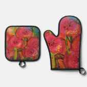 Veld van Poppies Oven Mitt en Pot Holder Set (Voorkant)
