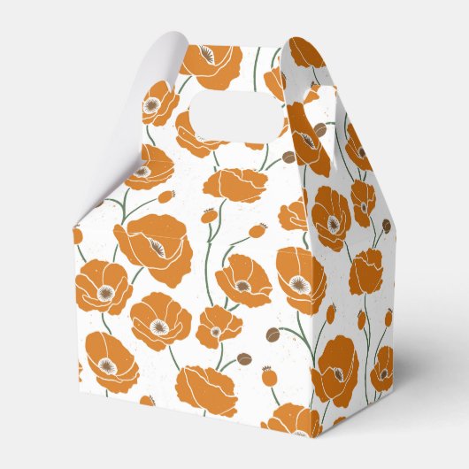 Veld van Poppies sinaasappel Bedankdoosjes (Achterkant)
