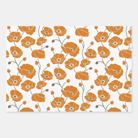 Veld van Poppies sinaasappel Inpakpapier Vel (Voorkant 2)