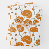 Veld van Poppies sinaasappel Inpakpapier Vel (In situ)