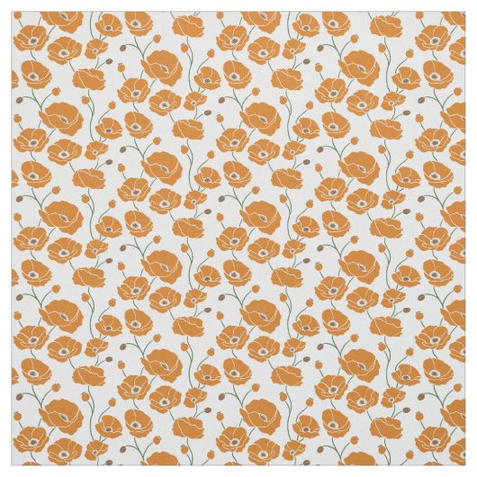 Veld van Poppies sinaasappel Stof (Swatch)