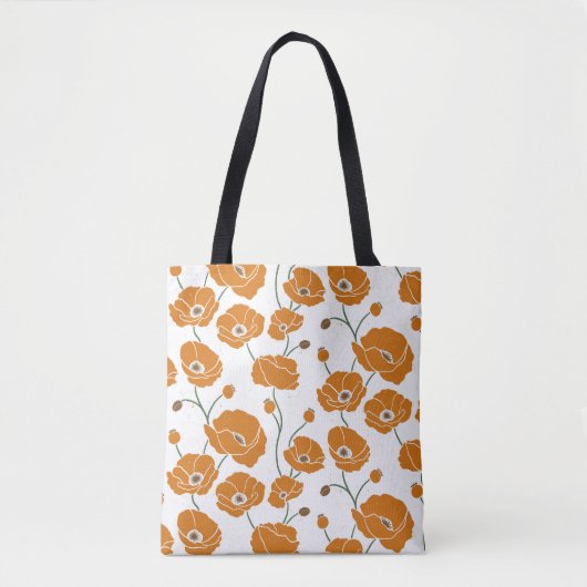 Veld van Poppies sinaasappel Tote Bag (Voorkant)