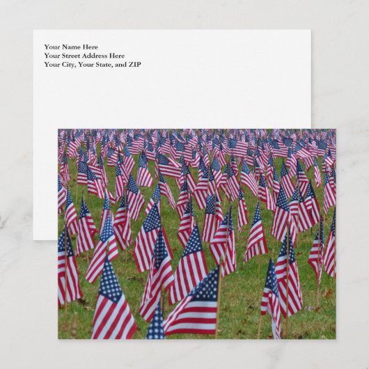 Veld van vlaggen - Memorial American Flags Briefkaart (Voorkant / Achterkant)