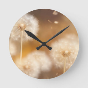 Veld van Warm Paardenbloem Licht Ronde Klok