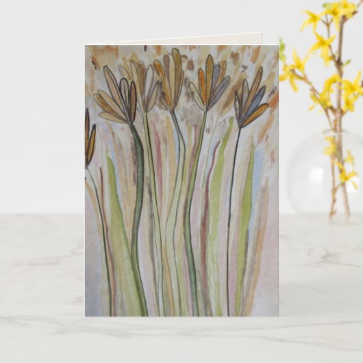 Veld van wilde bloemen Blank Kaart (Gele Bloem)