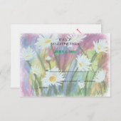 VELD VAN WITTE DAISIES  RSVP-KAARTEN RSVP KAARTJE (Voorkant / Achterkant)