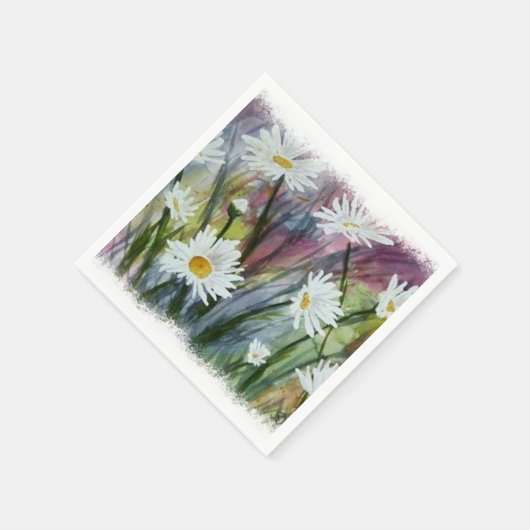 VELD VAN WITTE DAISY-STROMEN PAPIERNAPKINS SERVET (Hoek)