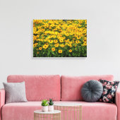 Veld van zwarte-ogige susans canvas afdruk (Insitu (Woonkamer))