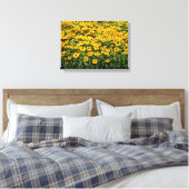 Veld van zwarte-ogige susans canvas afdruk (Insitu (Slaapkamer))