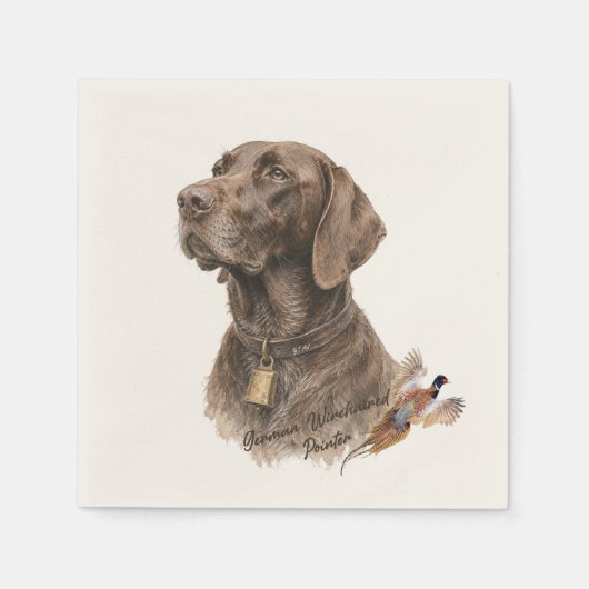 Veld & Veer - Duitse Staande Pointer met Servet (Voorkant)