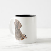 Veld & Veer - Duitse Staande Pointer met  Tweekleurige Koffiemok (Voorkant links)