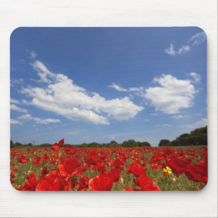 Veld vol rode bloemen muismat