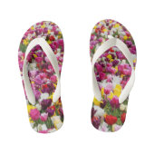 Veld vol tulpen kinder teenslippers (Voetbed)