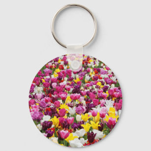 Veld vol tulpen sleutelhanger