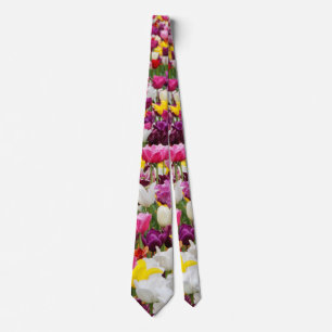 Veld vol tulpen stropdas