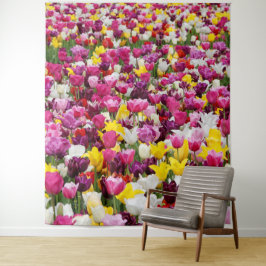 Veld vol tulpen wandkleed