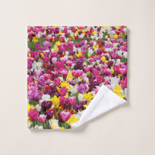 Veld vol tulpen washandje