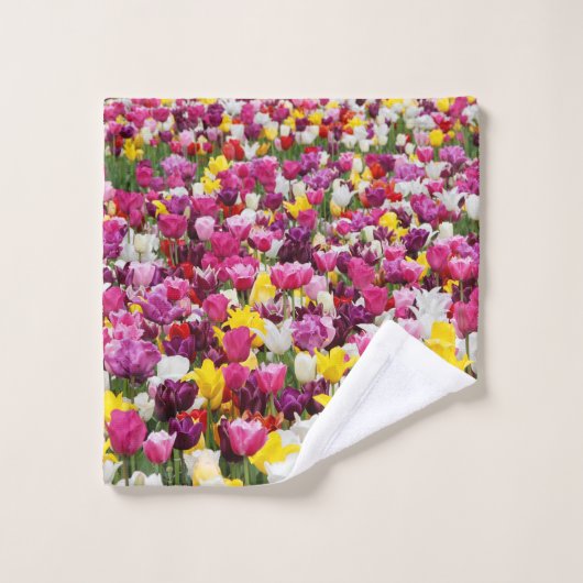 Veld vol tulpen washandje (Wasdoekje)