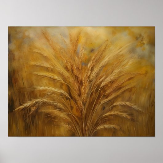 veld voor de oogst van goudtarwe poster (Voorkant)