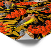 Veldbanden en wasvleugels op rowanbundels poster (Hoek)