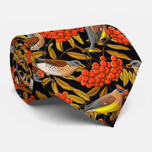 Veldbanden en wasvleugels op rowanbundels stropdas (Opgerold)