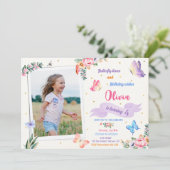 Veldbekendmakingsuitnodiging met foto-afbeelding kaart (Staand voorkant)