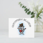 Veldblauwe vis briefkaart (Staand voorkant)