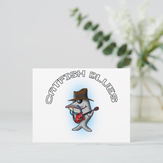 Veldblauwe vis briefkaart (Staand voorkant)