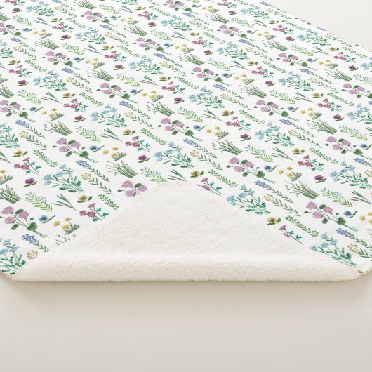 Veldbloemen bloemenpatroon | sherpa deken (3/4)