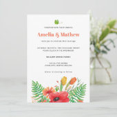Veldbloemen bruiloft kaart (Staand voorkant)
