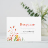 Veldbloemen bruiloft RSVP kaartje (Staand voorkant)