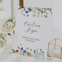 Veldbloemen en Bijen Op Maat Gemaakt Tekstbord