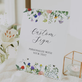 Veldbloemen en Bijen Op Maat Gemaakt Tekstbord Reclamebord Met Voetstuk