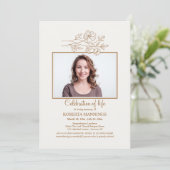 Veldbloemen Fotoviering van Life-uitnodiging Kaart (Staand voorkant)