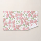 Veldbloemen kant getextureerd roze wit bad handdoek (Handdoek)