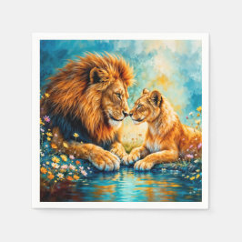Veldbloemen Leeuw Leeuwin weide decor Servet