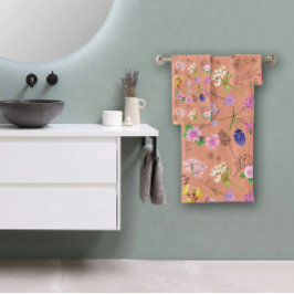 Veldbloemen, met de hand geschilderd in aquarel, s bad handdoek