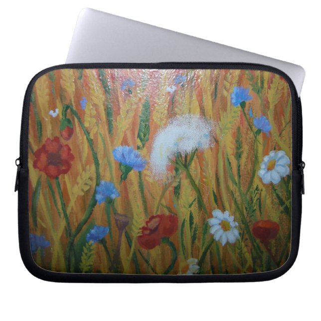 Veldbloemen Neopreen laptophoes 10 inch Laptop Sleeve (Voorkant)