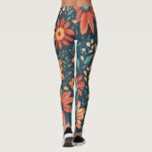 Veldbloemen, prachtige lentekunst. leggings (Achterkant)