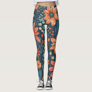 Veldbloemen, prachtige lentekunst. leggings