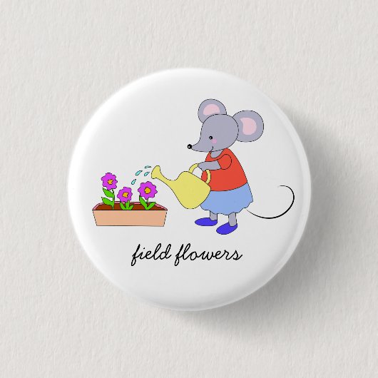 veldbloemen ronde button 3,2 cm (Voorkant)