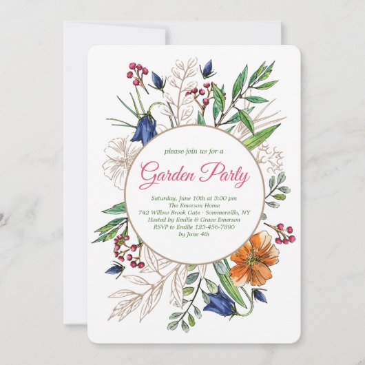 Veldbloemen Uitnodiging (Voorkant)