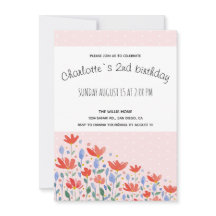 Veldbloemen Waterverf in zoet rood en blauw