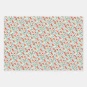 Veldbloemen Waterverf in zoet rood en blauw Inpakpapier Vel (Voorkant)