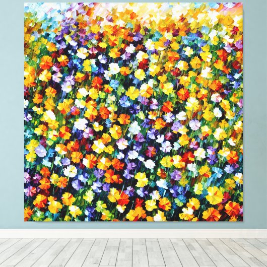 Veldbouquet Canvas Afdruk (Insitu (Houten vloer))