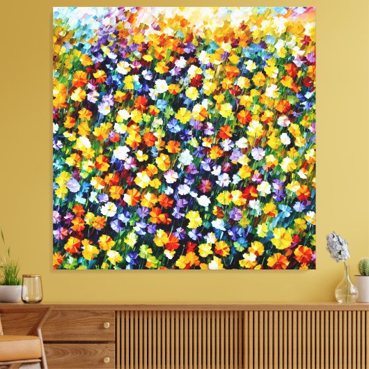 Veldbouquet Canvas Afdruk (Insitu (Woonkamer))