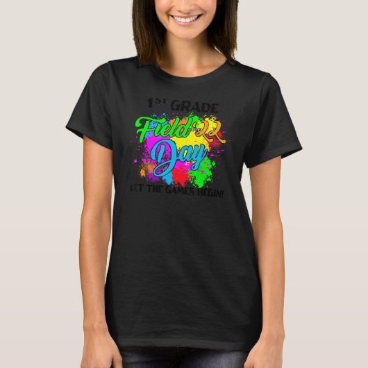 Velddag 2022 Eerste graad laat de Spelen Tea begin T-shirt (Voorkant)