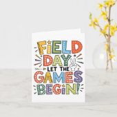 Velddag 2025 Laat de Spelen beginnen Docenten Kind Kaart (Gele Bloem)