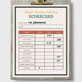 Velddag Bachelor Party Team Scorecard