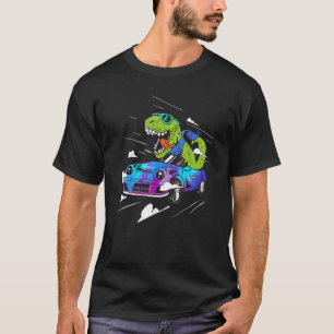 Velddag Dinosaurus Rex Kinder Student Tie Dye T-shirt